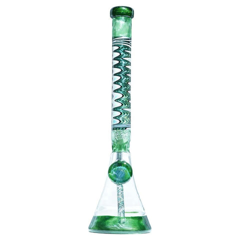 Image of Green & White Heady Beaker M&M tech - M&M Tech Glass