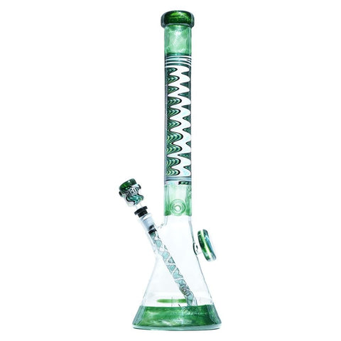 Image of Green & White Heady Beaker M&M tech - M&M Tech Glass