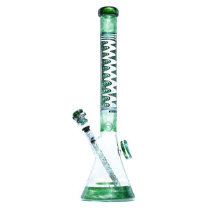 Green & White Heady Beaker M&M tech - M&M Tech Glass