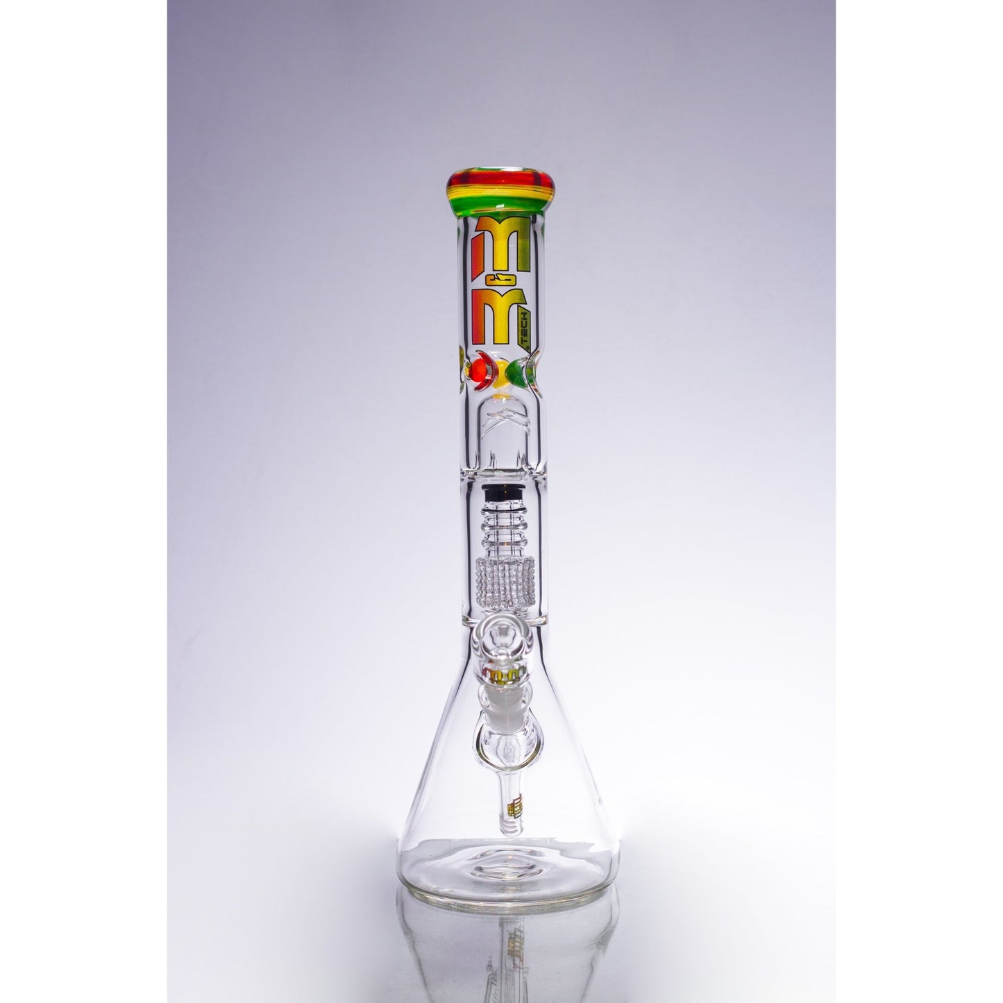 Waterpipe Chandelier Color Ring Beaker by M&M Tech - M&M Tech Glass