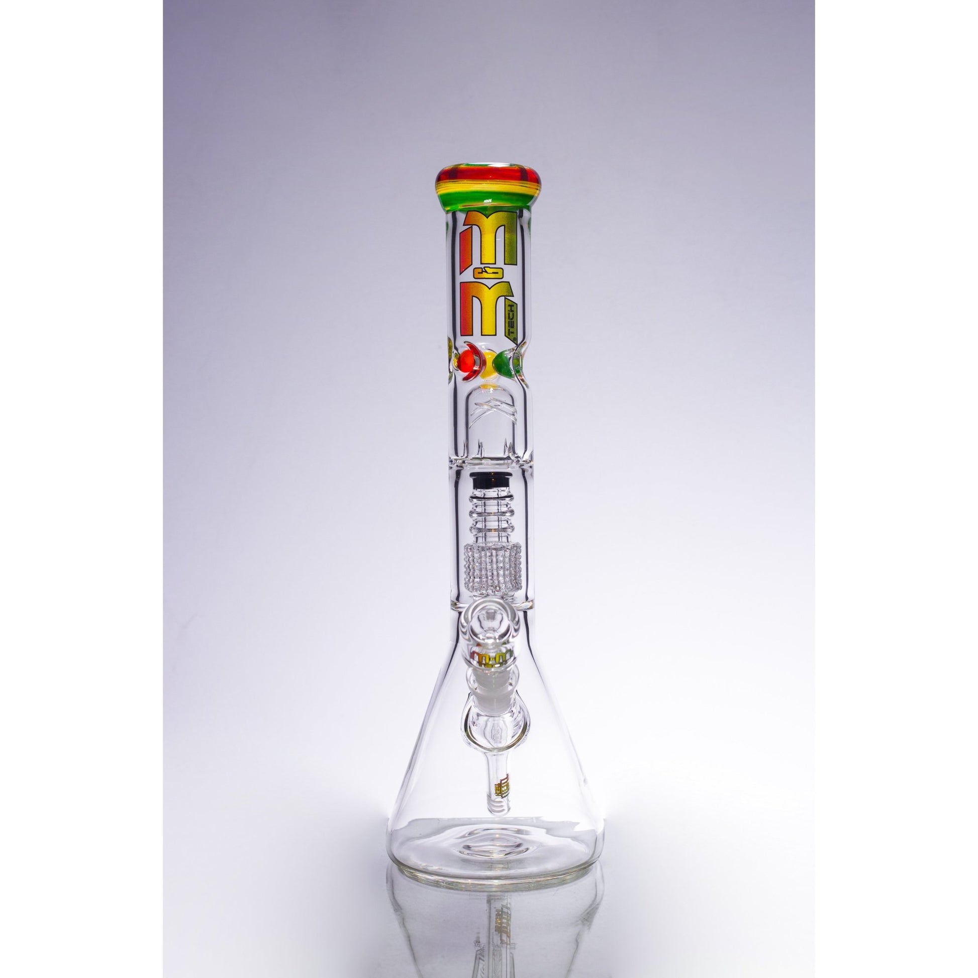 Waterpipe Chandelier Color Ring Beaker by M&M Tech - M&M Tech Glass