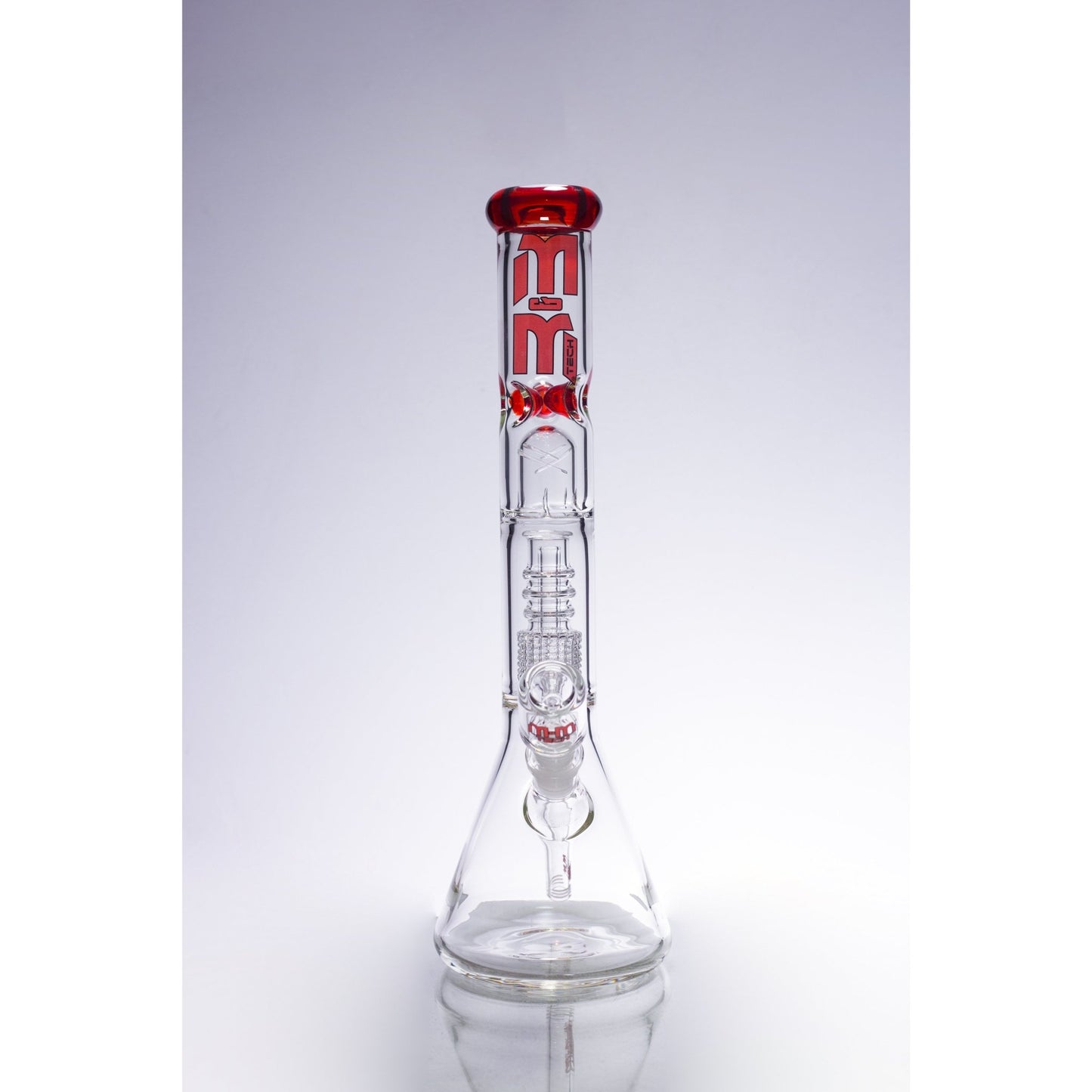 Waterpipe Chandelier Color Ring Beaker by M&M Tech - M&M Tech Glass