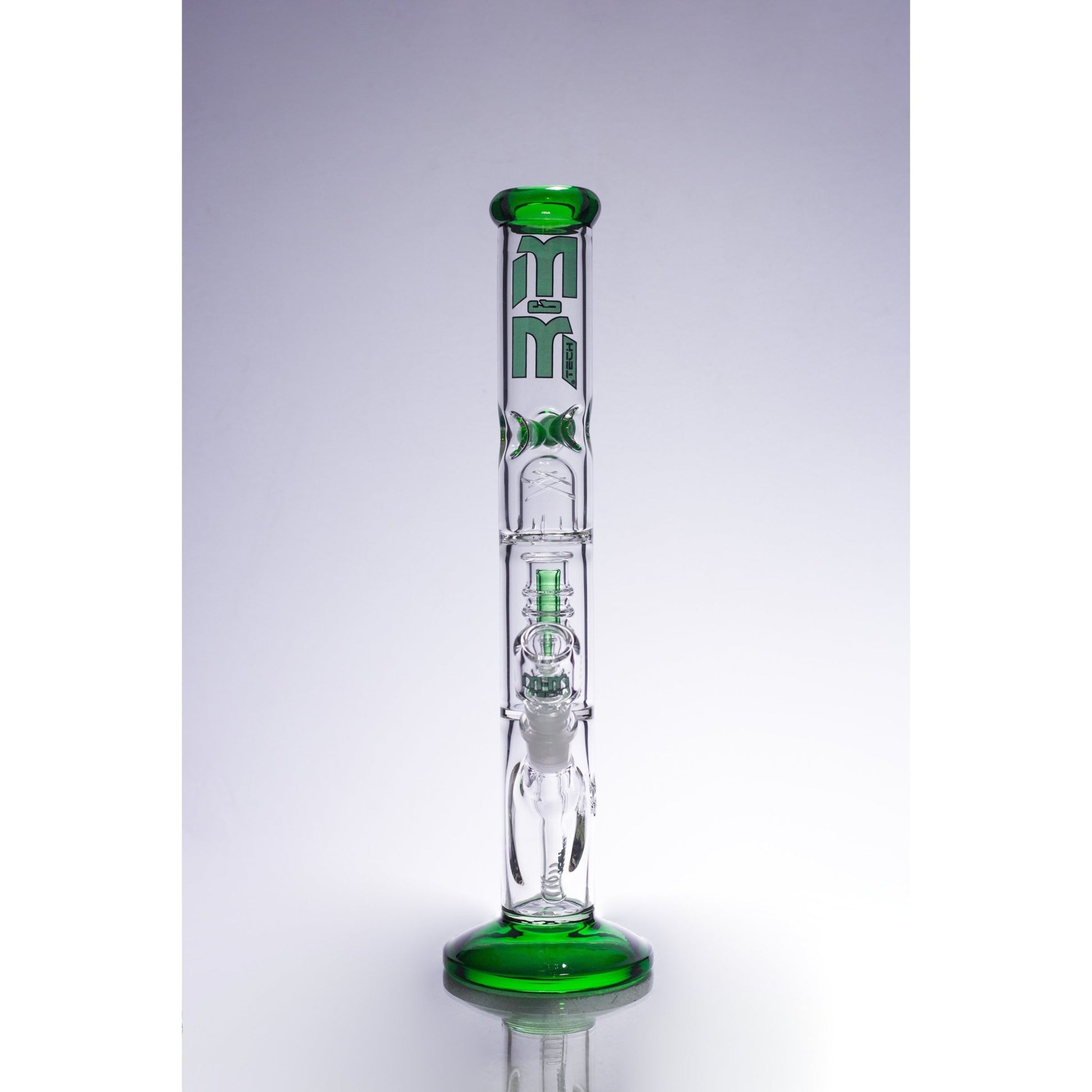 Waterpipe Chandelier Color Ring Straight Tube by M&M Tech - M&M Tech Glass