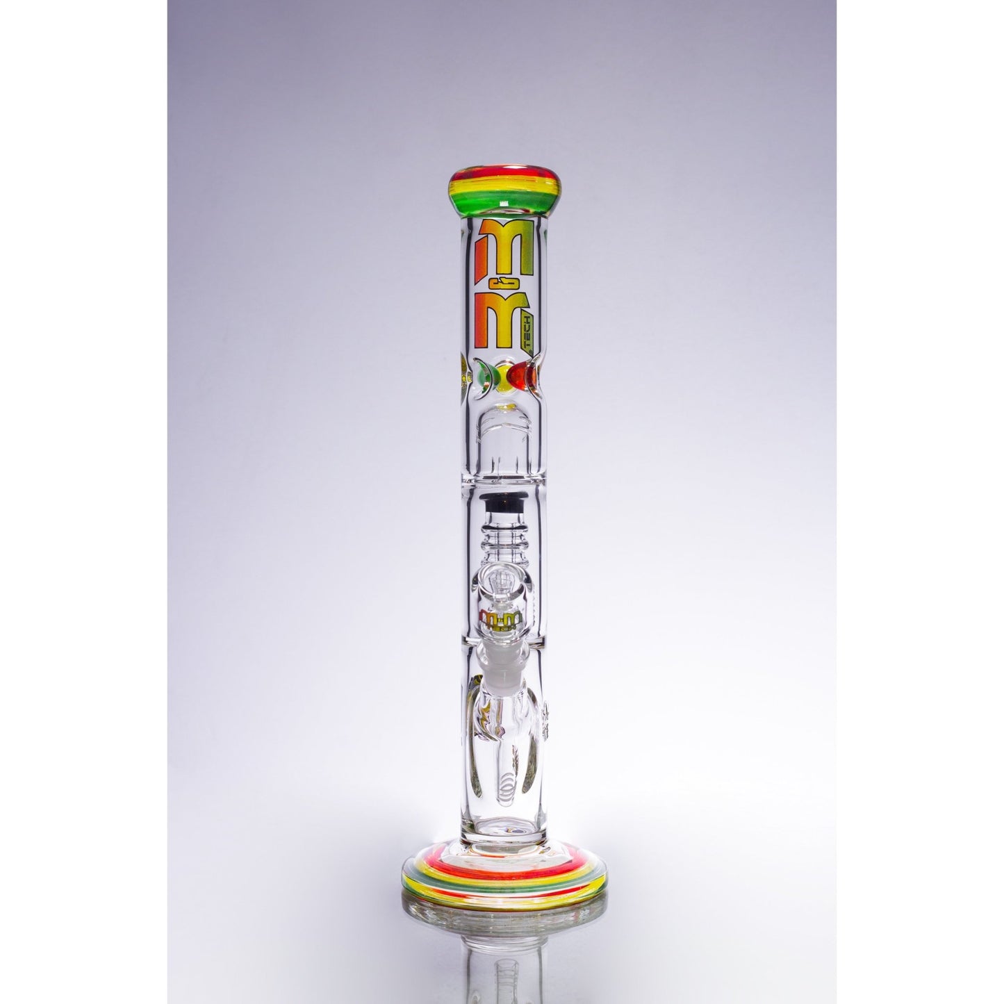 Waterpipe Chandelier Color Ring Straight Tube by M&M Tech - M&M Tech Glass