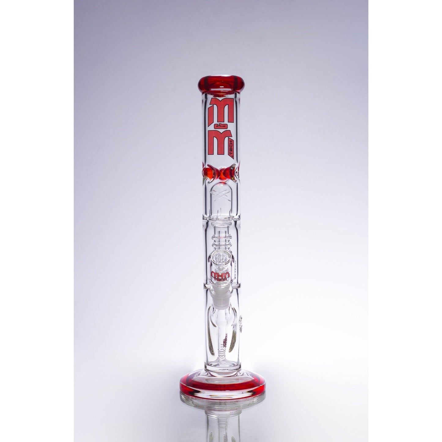 Waterpipe Chandelier Color Ring Straight Tube by M&M Tech - M&M Tech Glass