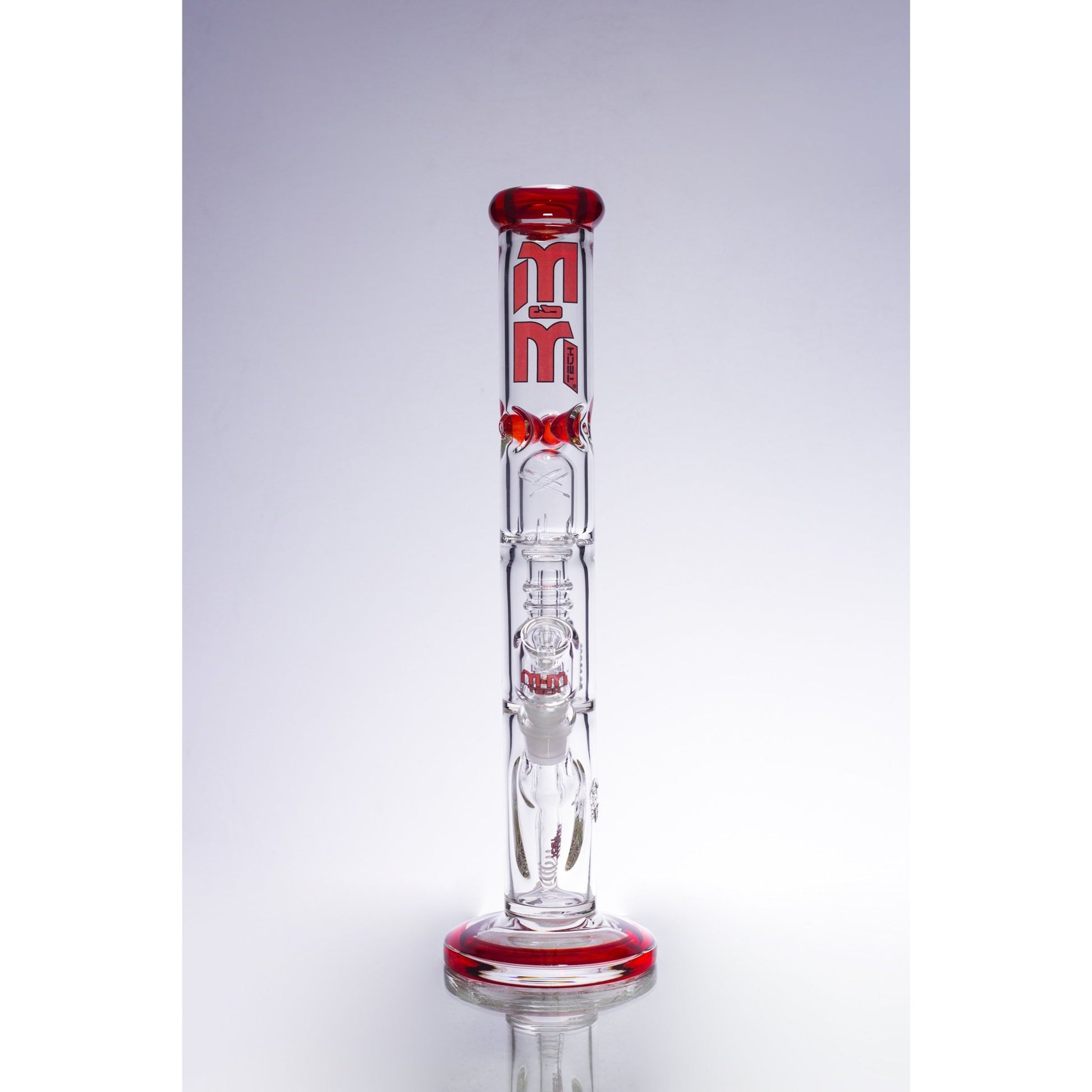 Waterpipe Chandelier Color Ring Straight Tube by M&M Tech - M&M Tech Glass