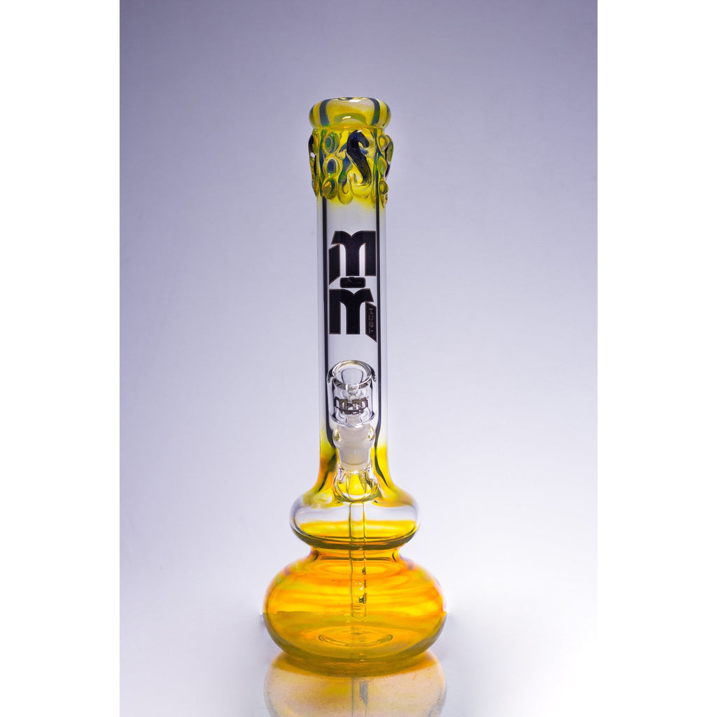 Thick Double Bowl Fumed Frit Glass Pipe - P2775