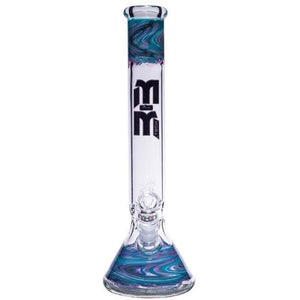 Waterpipe Gold Swirl And Color Beaker by M&M Tech - M&M Tech Glass