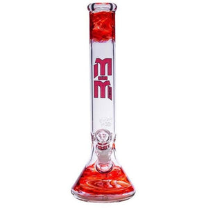 Waterpipe Gold Swirl And Color Beaker by M&M Tech - M&M Tech Glass