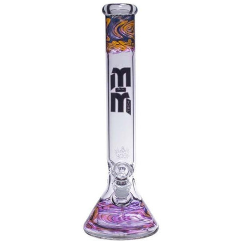 Image of Waterpipe Gold Swirl And Color Beaker by M&M Tech - M&M Tech Glass